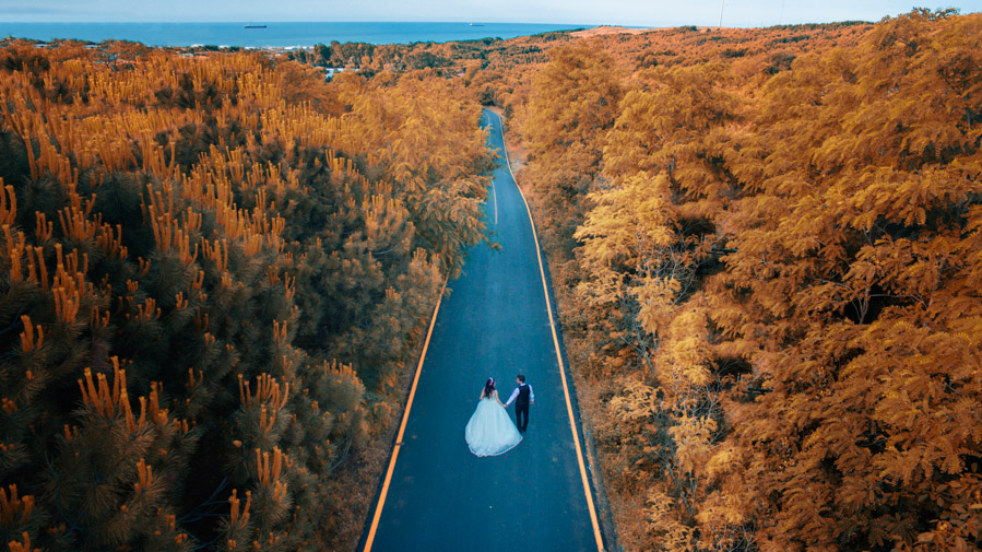 drone düğün fotoğrafları